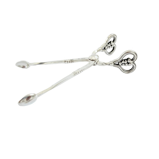 Georg Jensen, Denmark 1933-44. Vintage Sterling SIlver Sugar Tong. Design: Magnolia