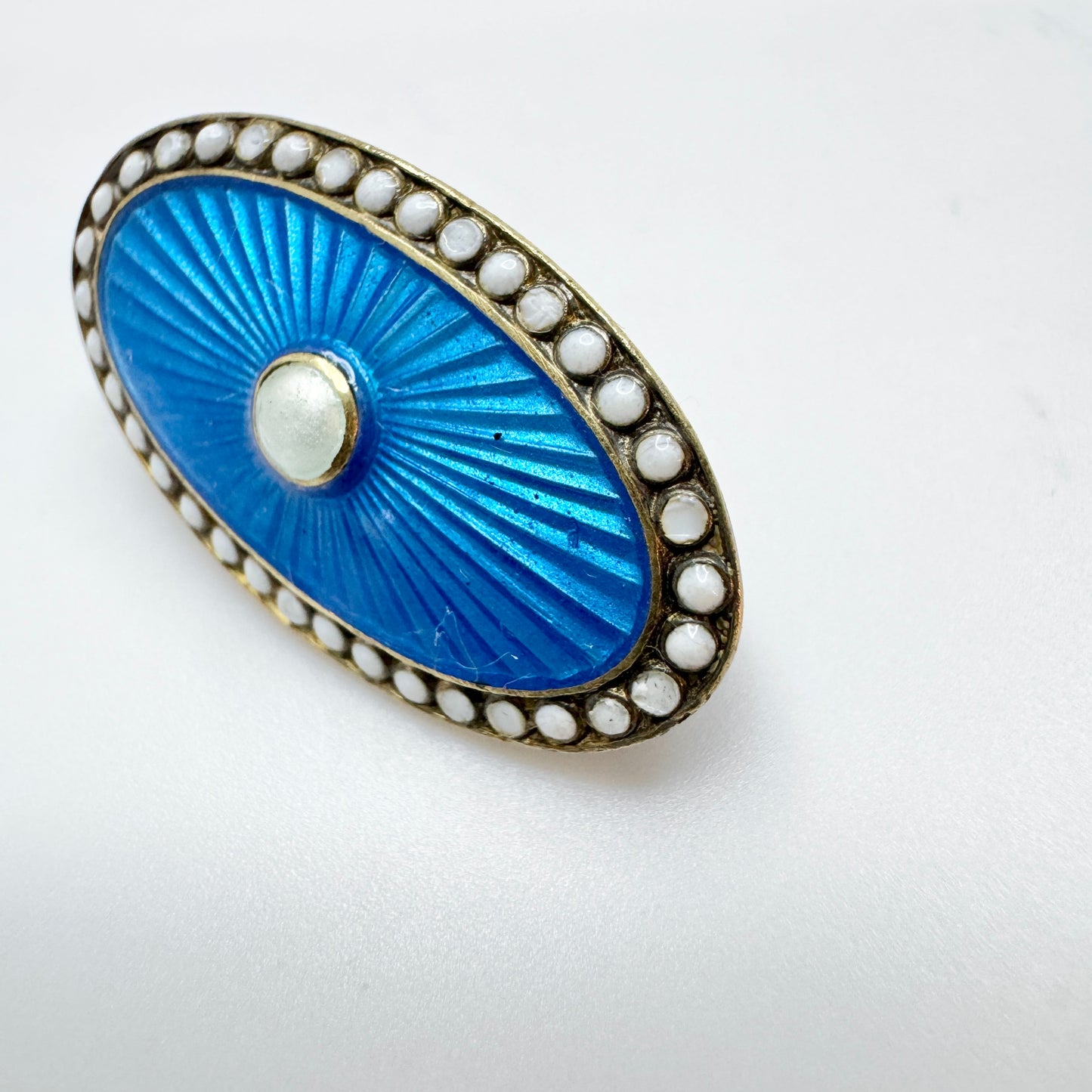 David-Andersen Norway ca 1915. Antique Sterling Silver Enamel Brooch.