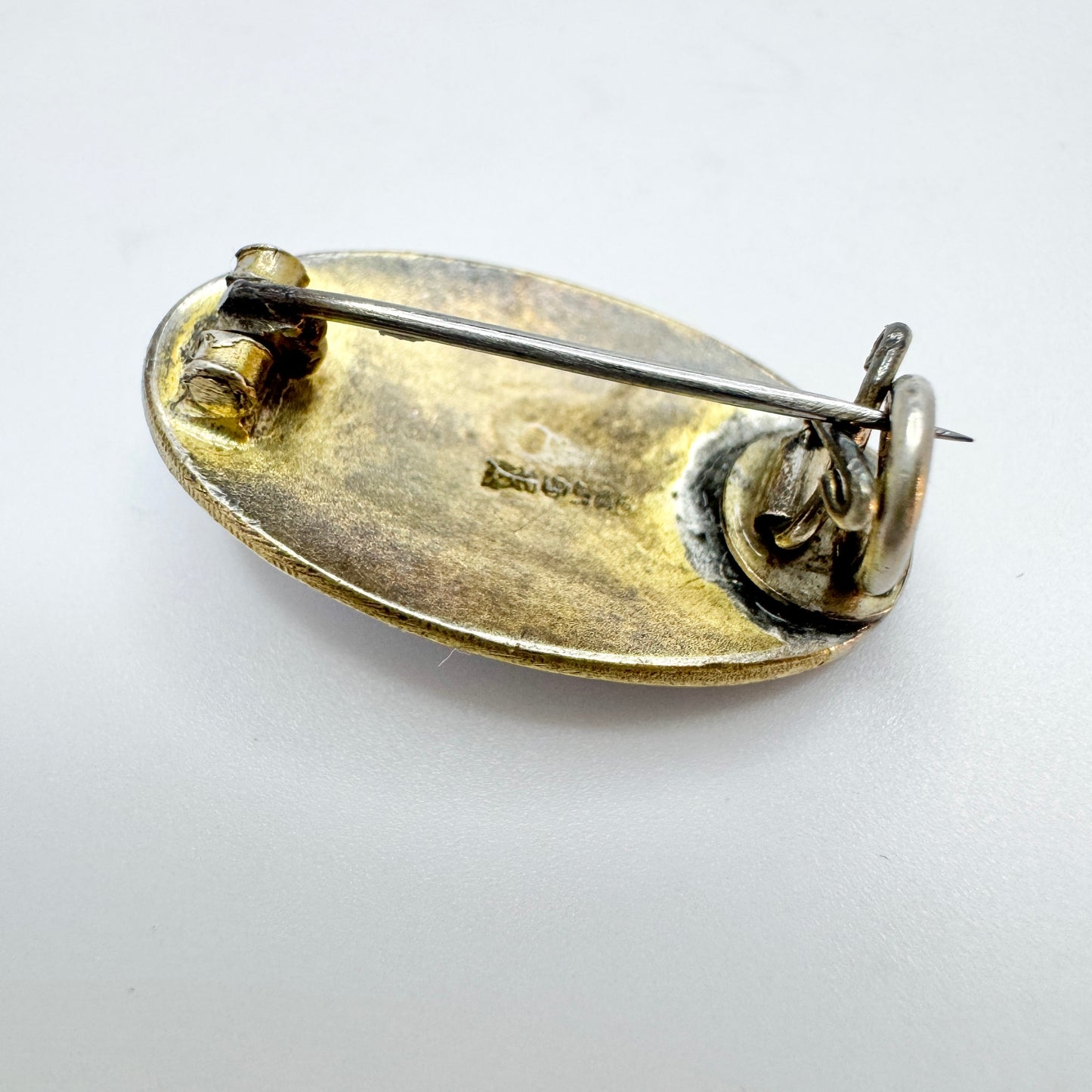 David-Andersen Norway ca 1915. Antique Sterling Silver Enamel Brooch.