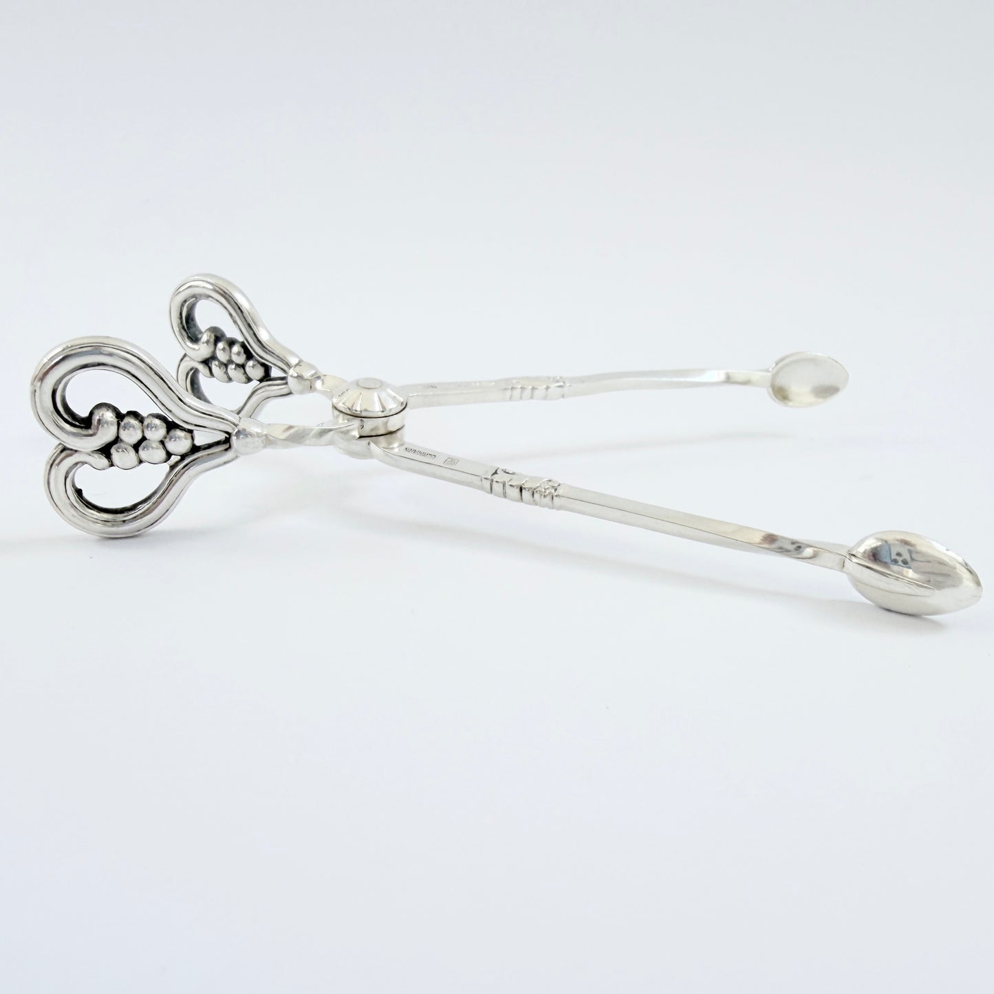 Georg Jensen, Denmark 1933-44. Vintage Sterling SIlver Sugar Tong. Design: Magnolia