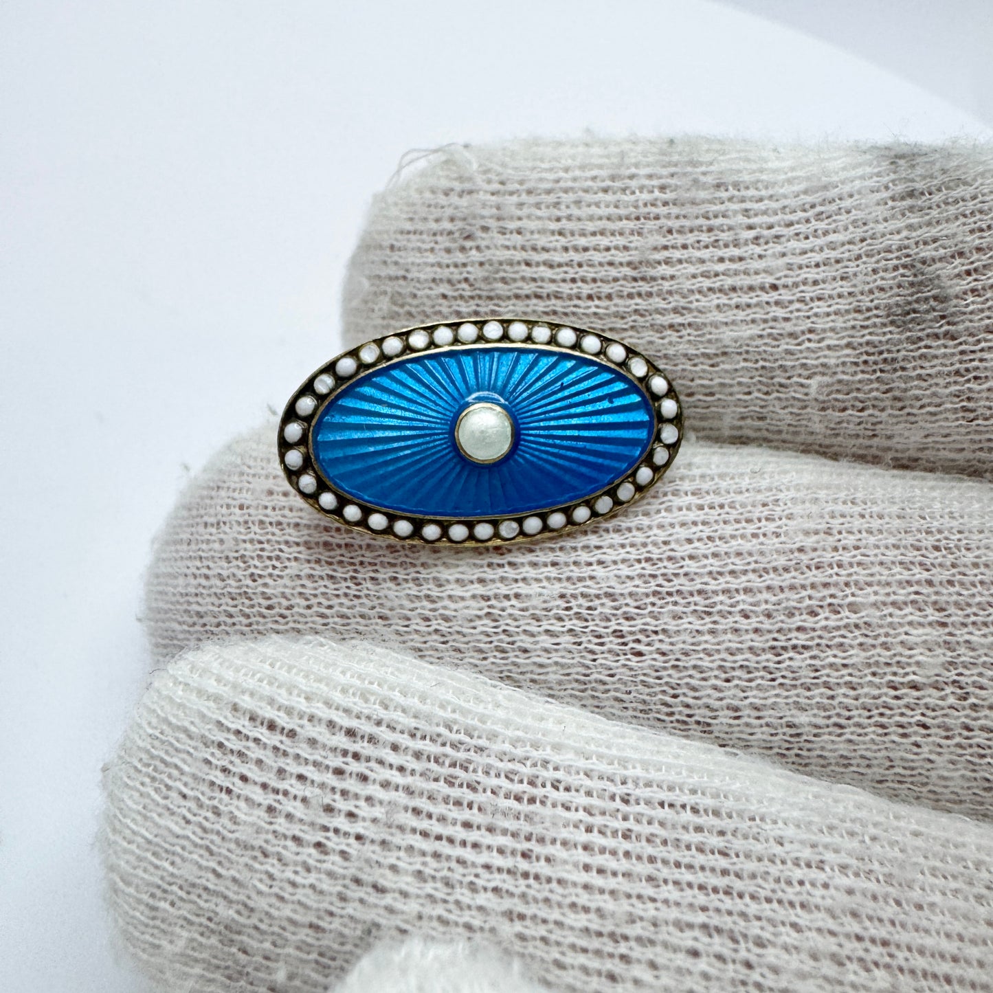 David-Andersen Norway ca 1915. Antique Sterling Silver Enamel Brooch.