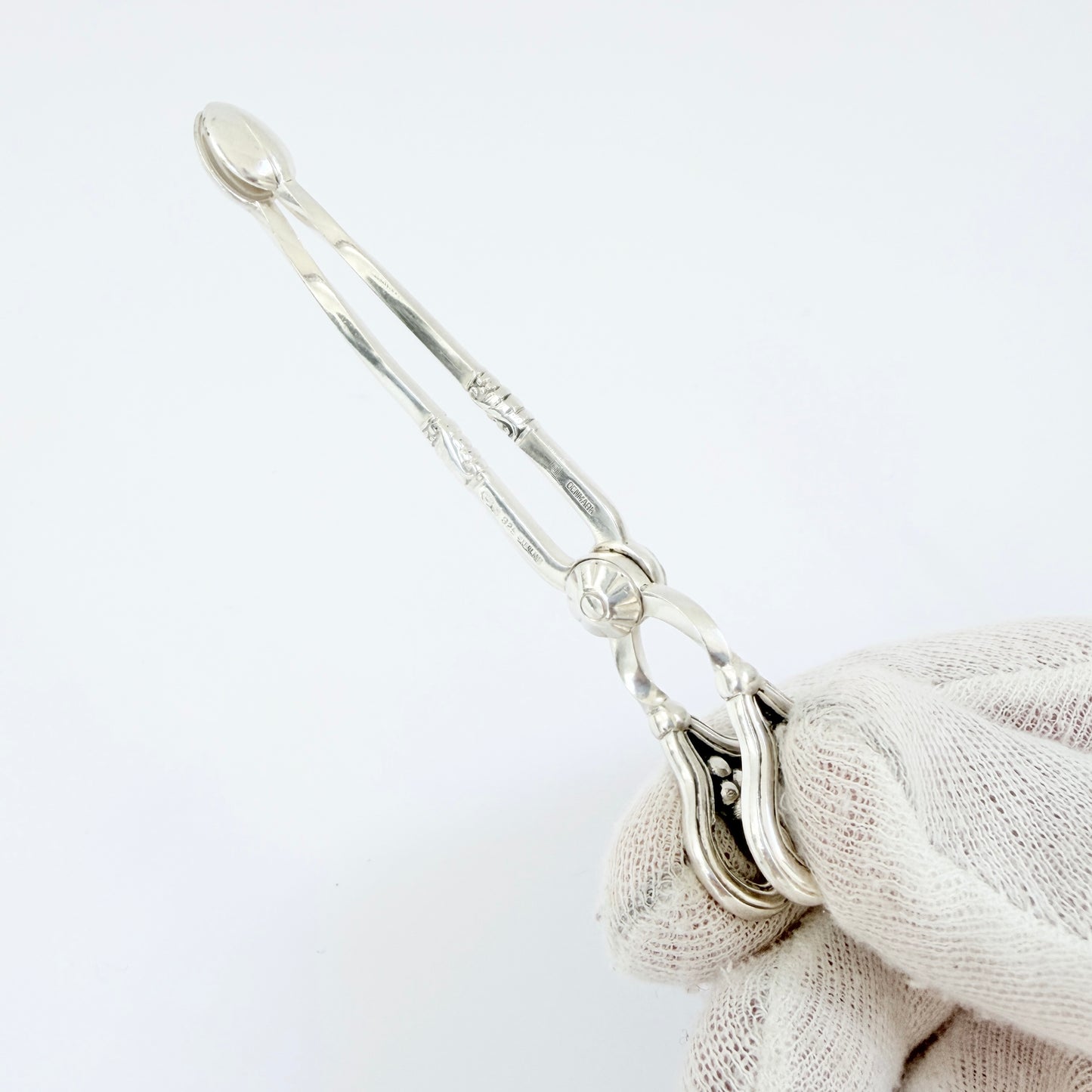 Georg Jensen, Denmark 1933-44. Vintage Sterling SIlver Sugar Tong. Design: Magnolia