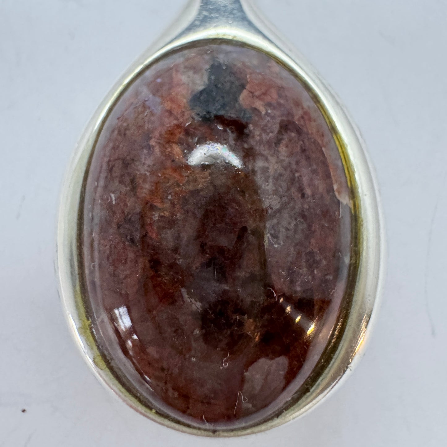 Horsens Solvvarefabrik, Denmark c 1970s. Vintage Sterling Silver Gneiss Rock Pendant.