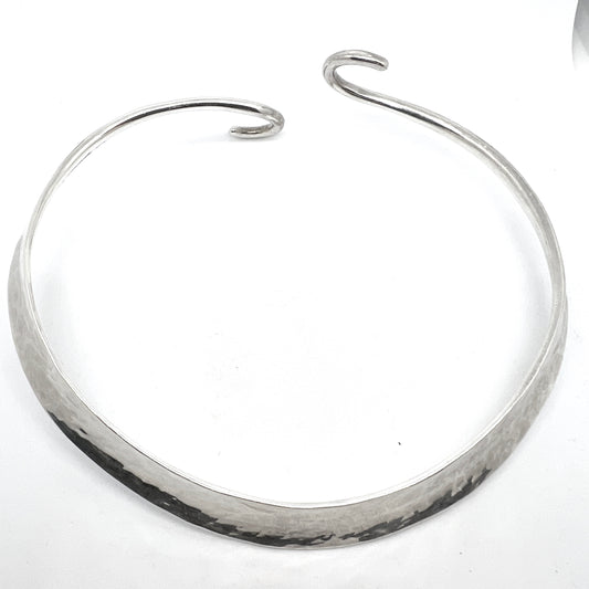 Sweden 1975. Vintage Sterling Silver Neck-Ring Necklace.