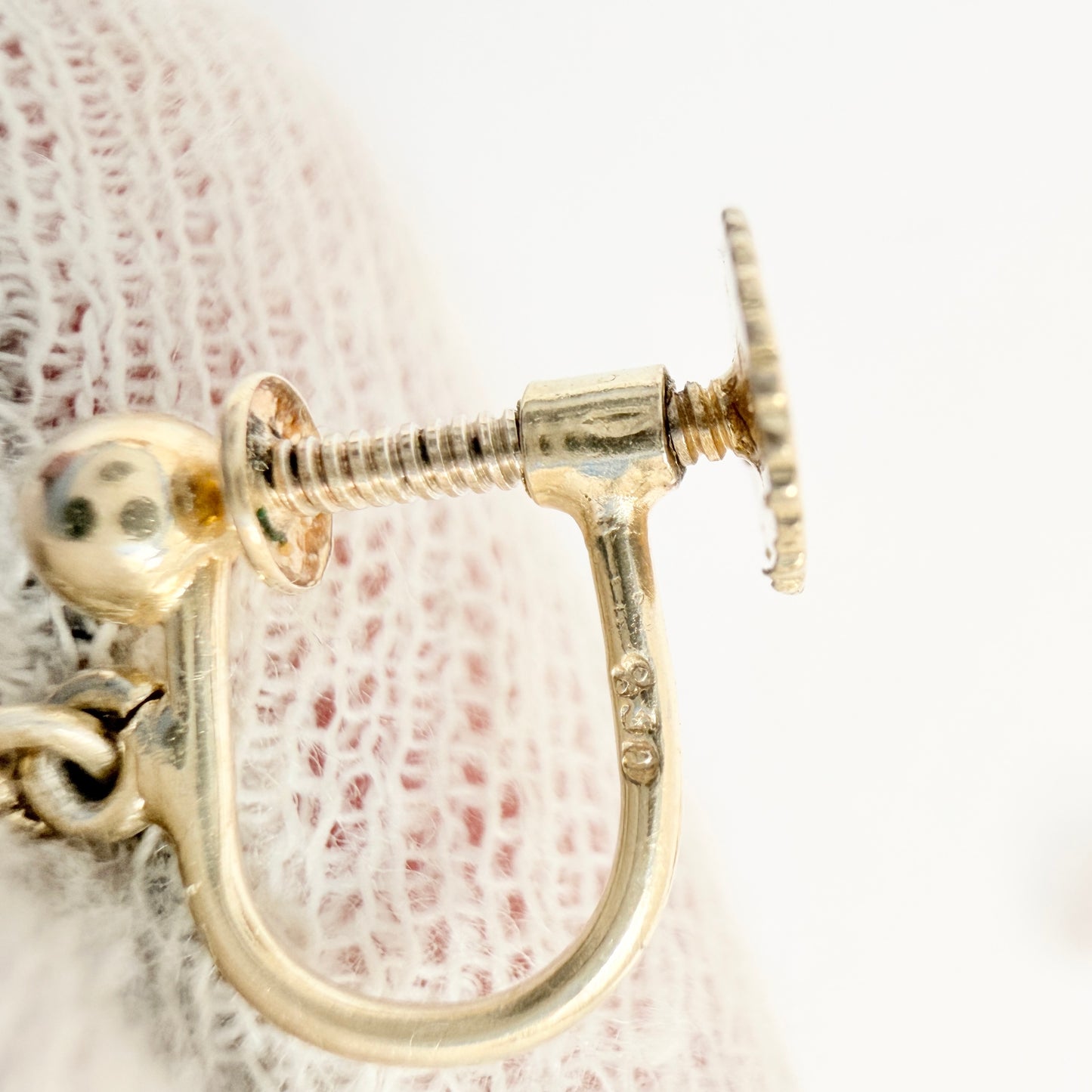 VIntage c 1930s Art Deco Solid Silver Citrine Earrings.