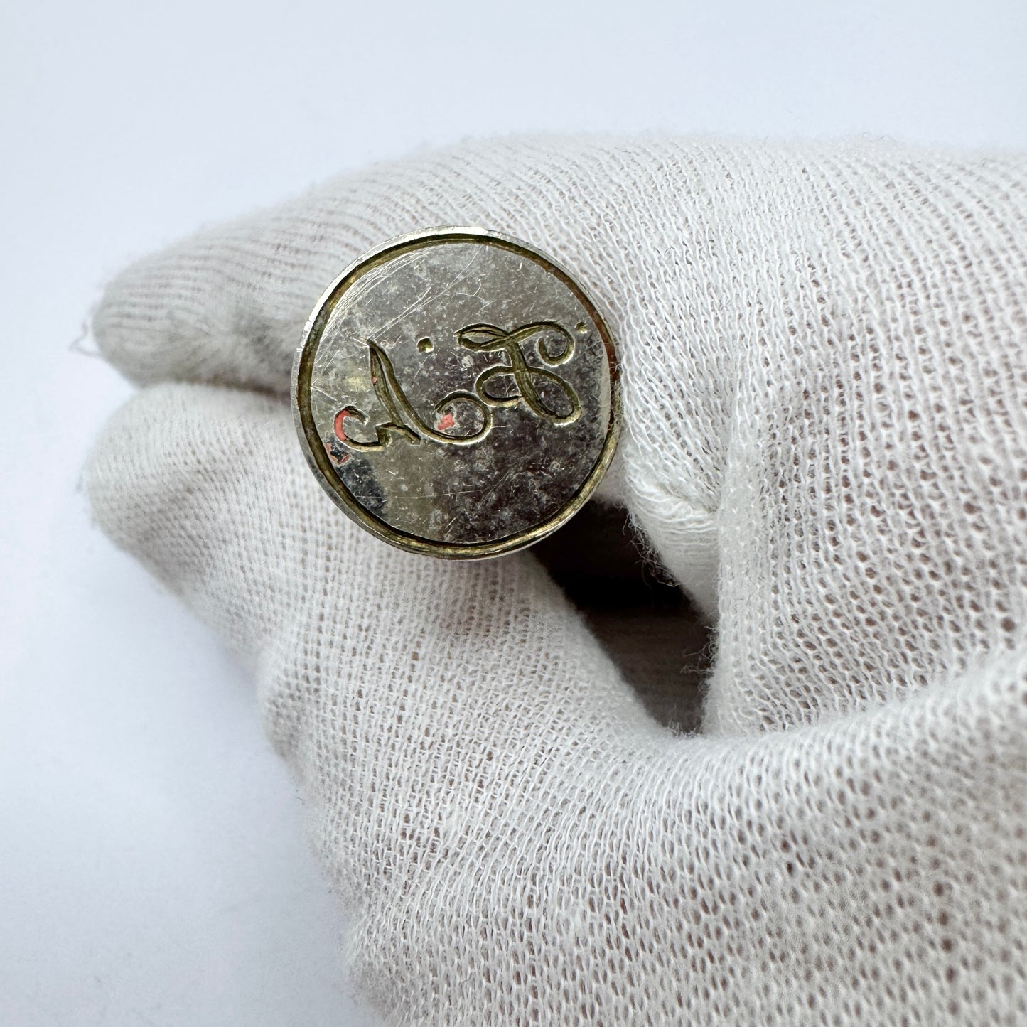 Vintage c 1930s Bakelite Wax Seal Stamp "FA"