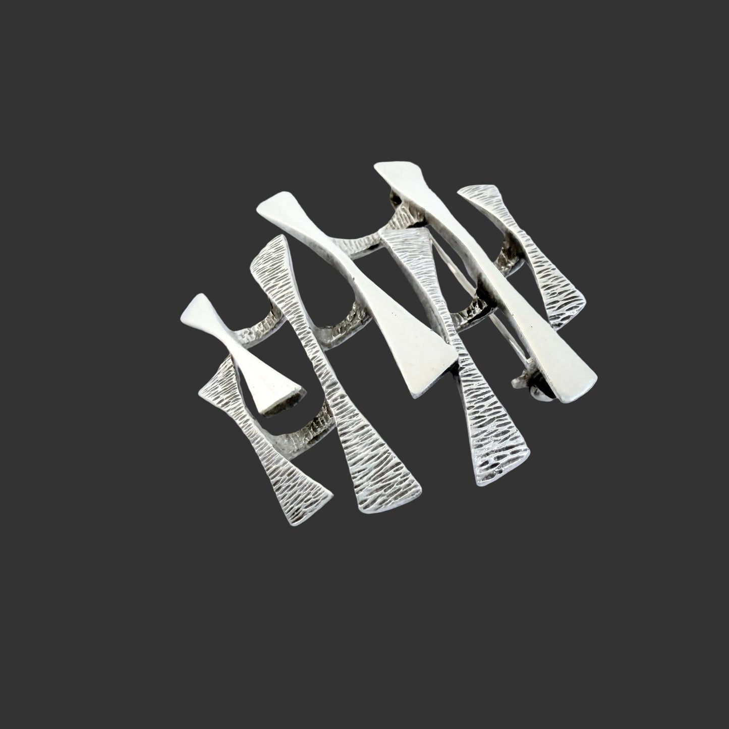 Vintage 1960-70s. Modernist Solid Silver Brooch.
