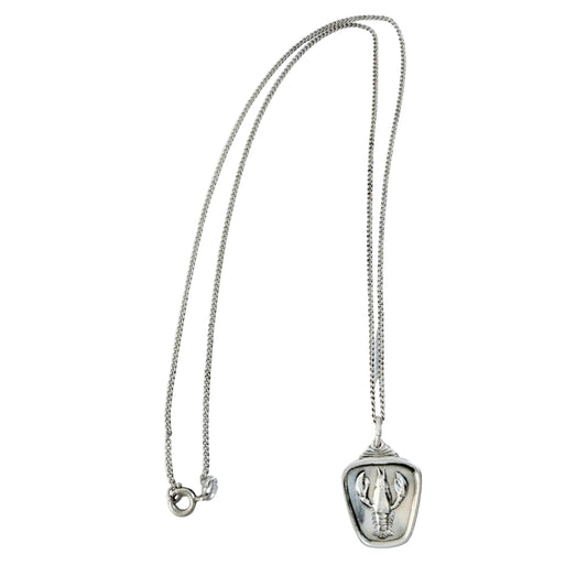 Alton, Sweden 1958. Vintage Solid Silver Zodiac Cancer Pendant Necklace.