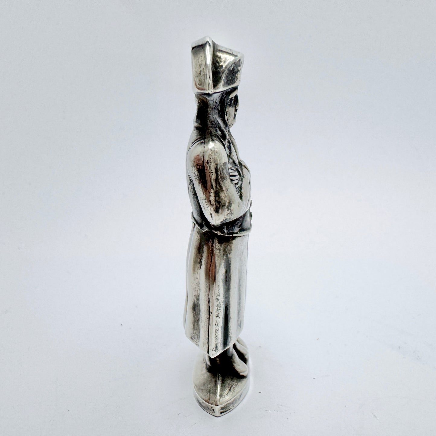 France, late 1800s. Antique Solid Silver Napoleon Needle Case.