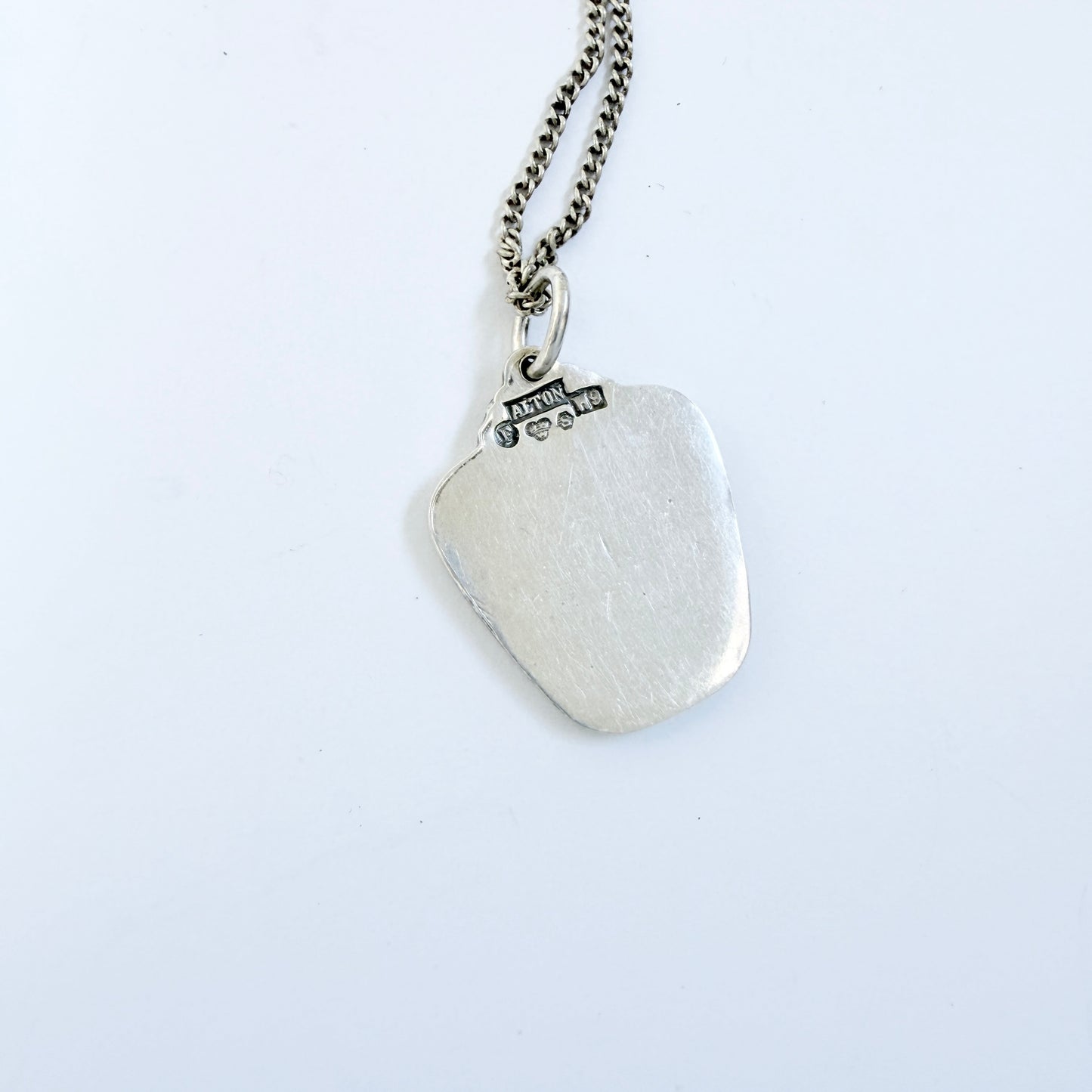 Alton, Sweden 1958. Vintage Solid Silver Zodiac Cancer Pendant Necklace.