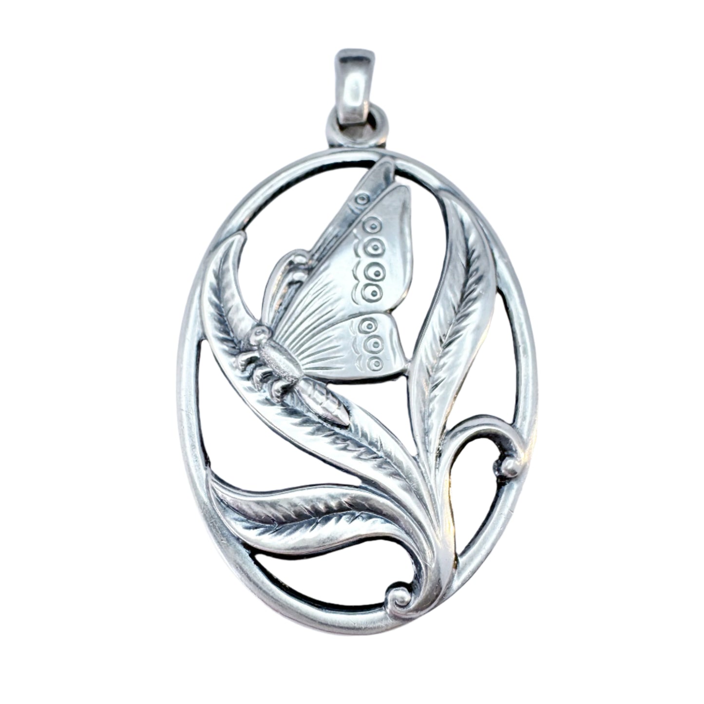 G Dahlgren, Sweden year 1950. Vintage Solid Silver Butterfly Pendant.