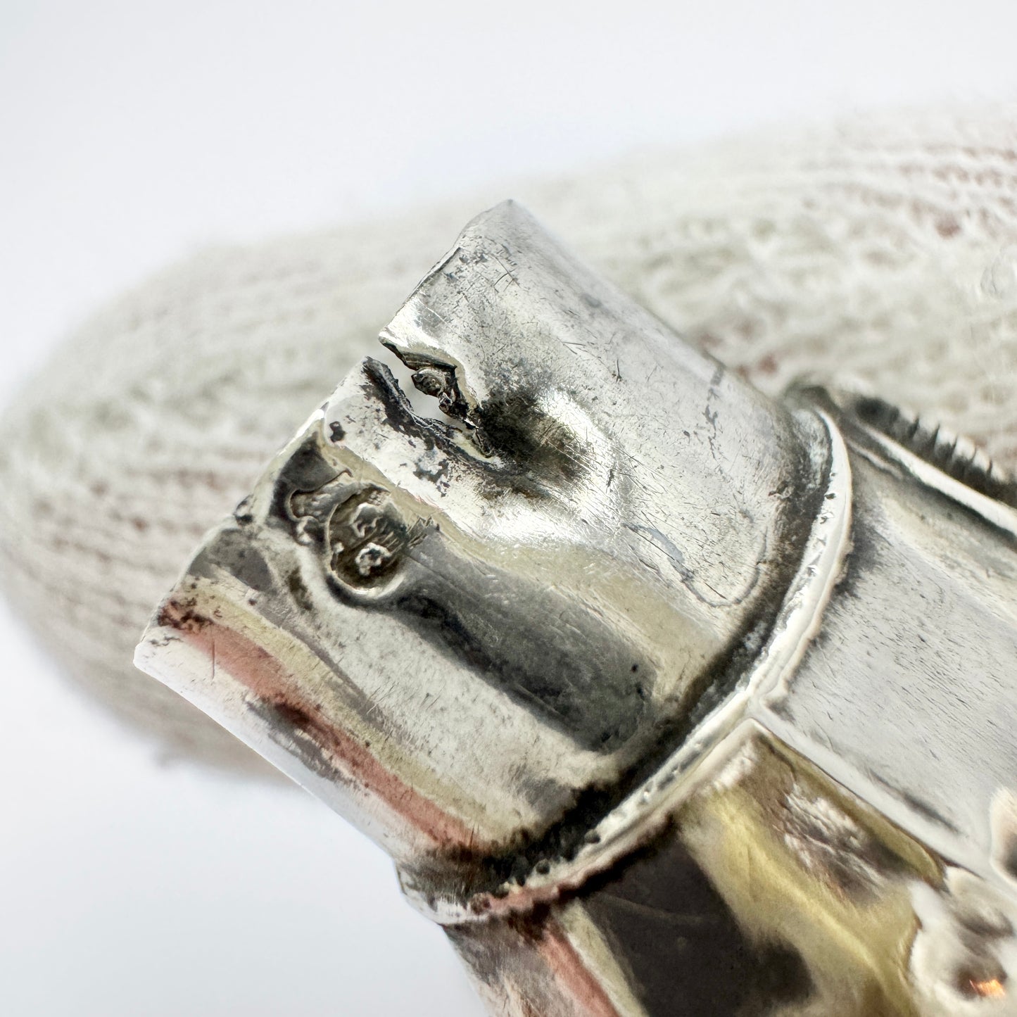 France, late 1800s. Antique Solid Silver Napoleon Needle Case.