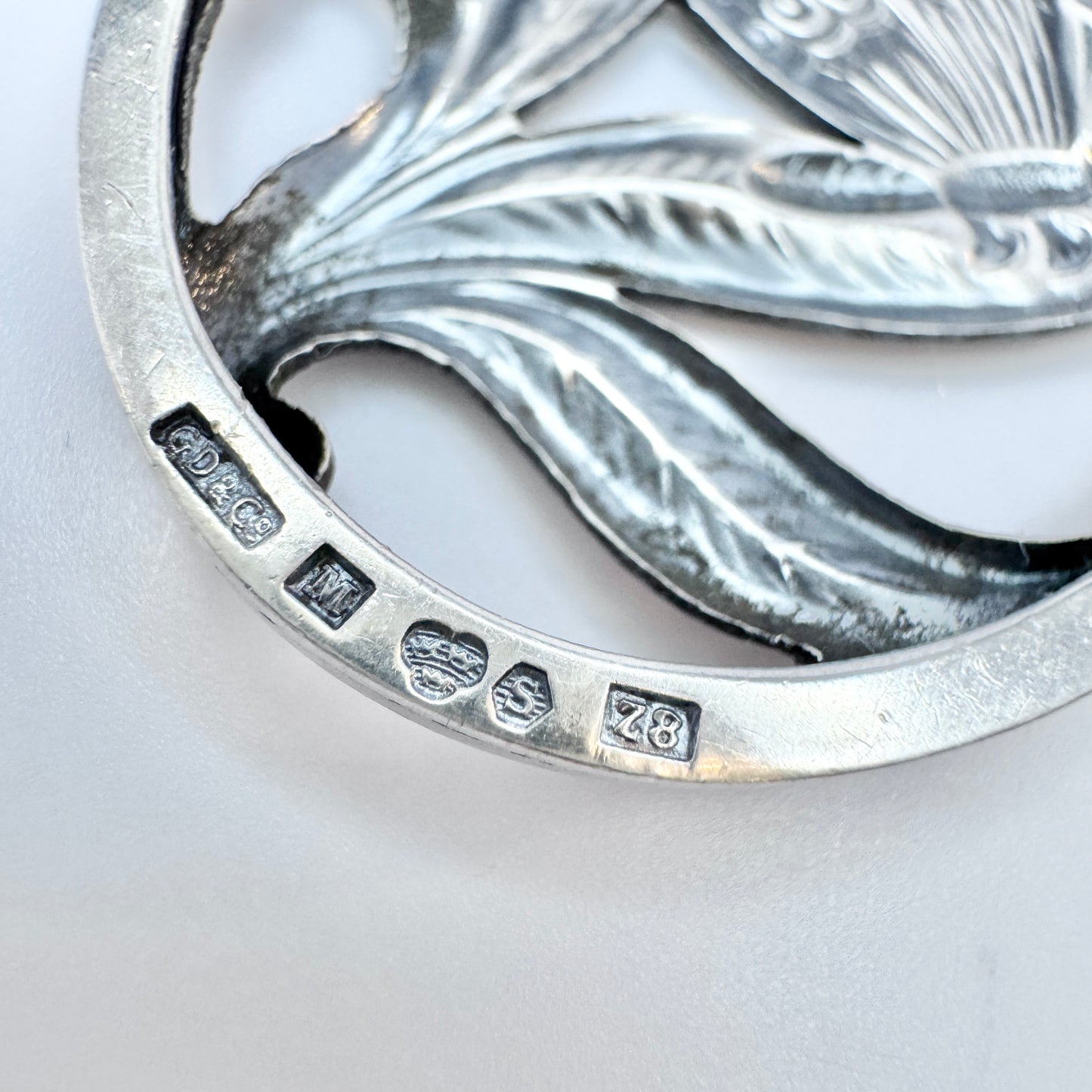 G Dahlgren, Sweden year 1950. Vintage Solid Silver Butterfly Pendant.