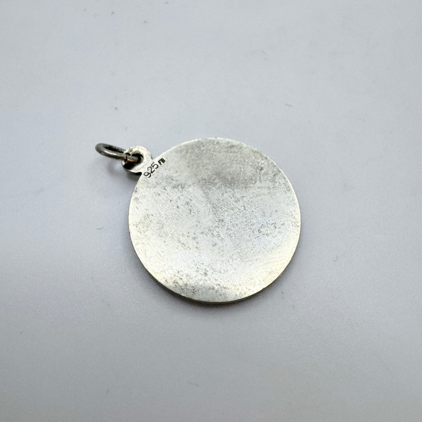 Vintage c 1960 Sterling Silver Zodiac Aquarius Pendant.
