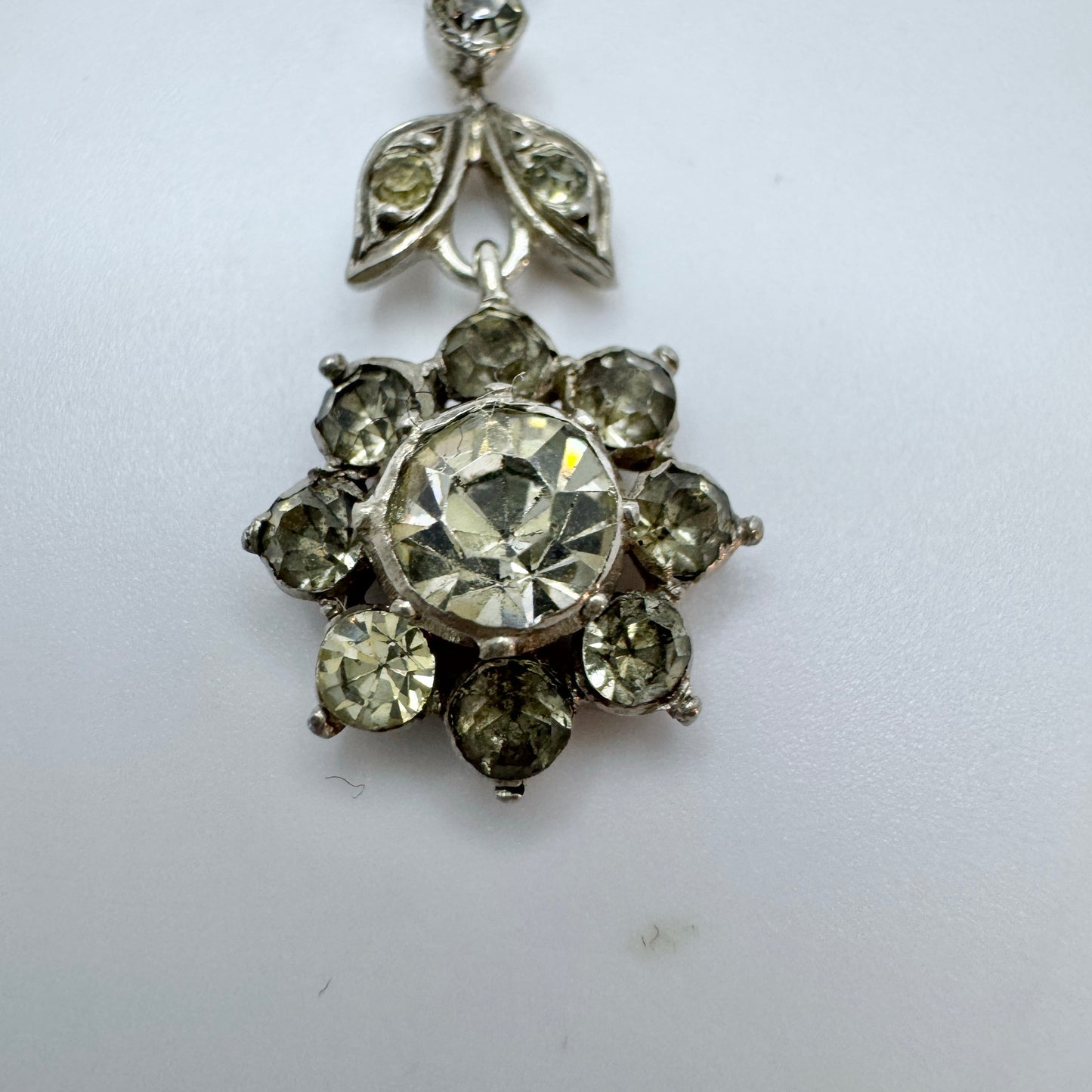 Knoll & Pregizer, Germany early 1900s. Solid Silver Paste Pendant Necklace