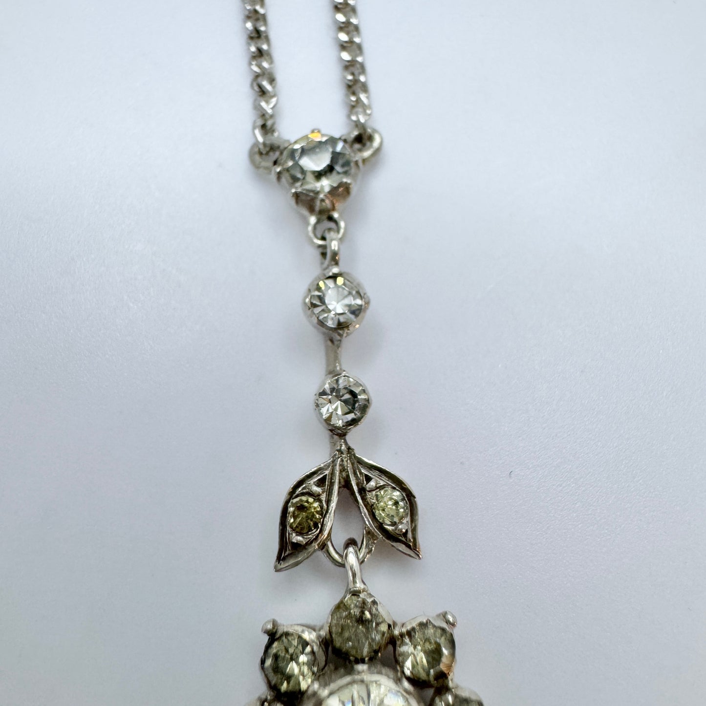 Knoll & Pregizer, Germany early 1900s. Solid Silver Paste Pendant Necklace