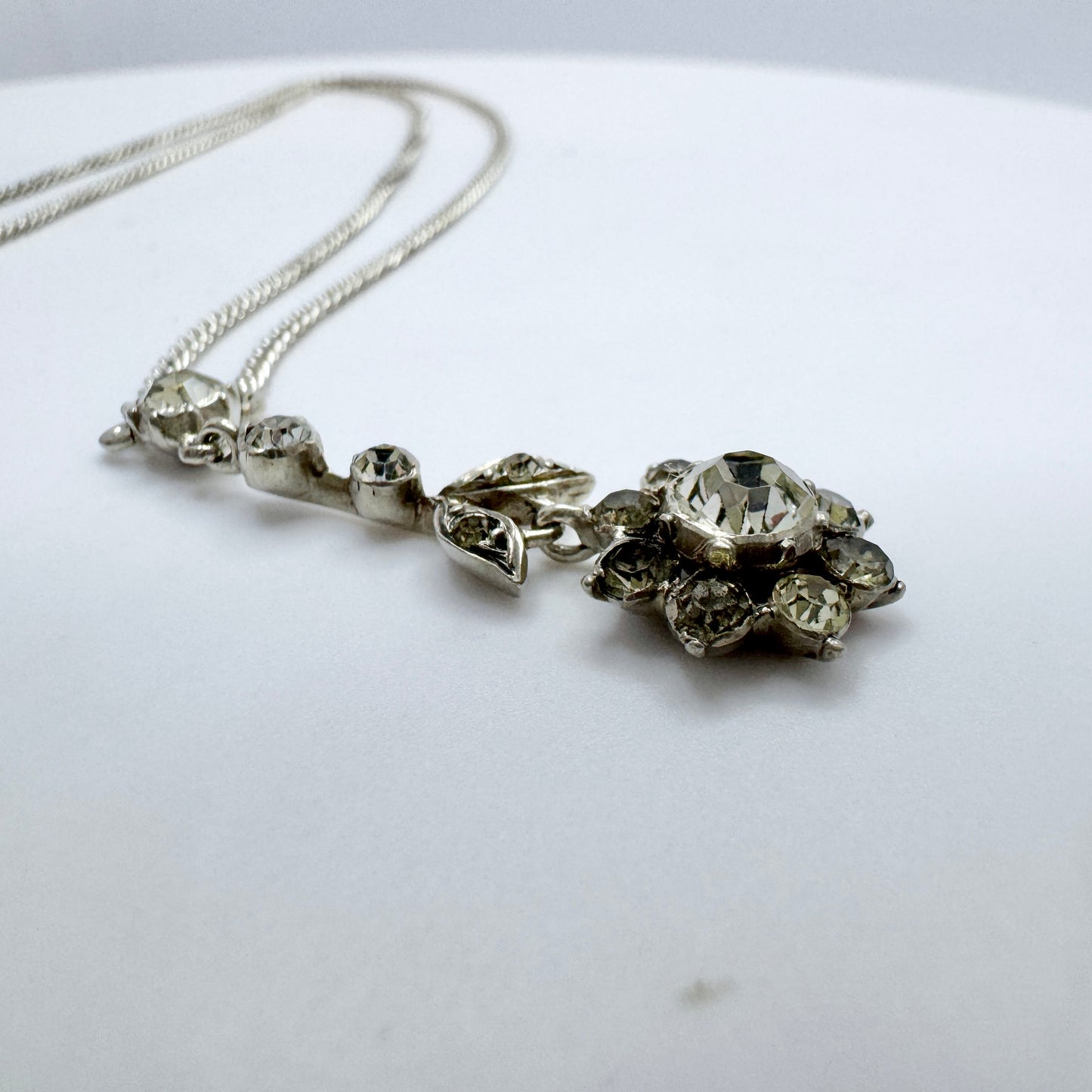 Knoll & Pregizer, Germany early 1900s. Solid Silver Paste Pendant Necklace
