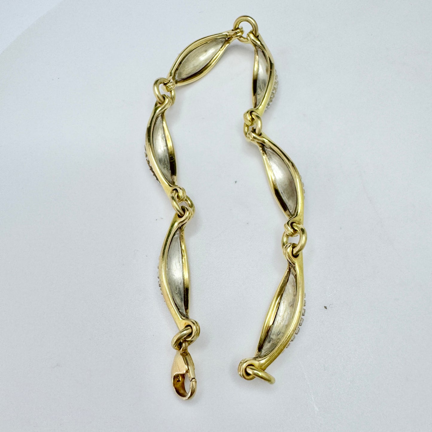 Georg Jensen, Design Lene Munthe. Vintage 18k Gold Silver Bracelet. Design 425B