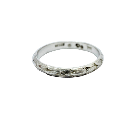 Ekström & Blom, Sweden 1934. Vintage Solid Silver Band Ring.