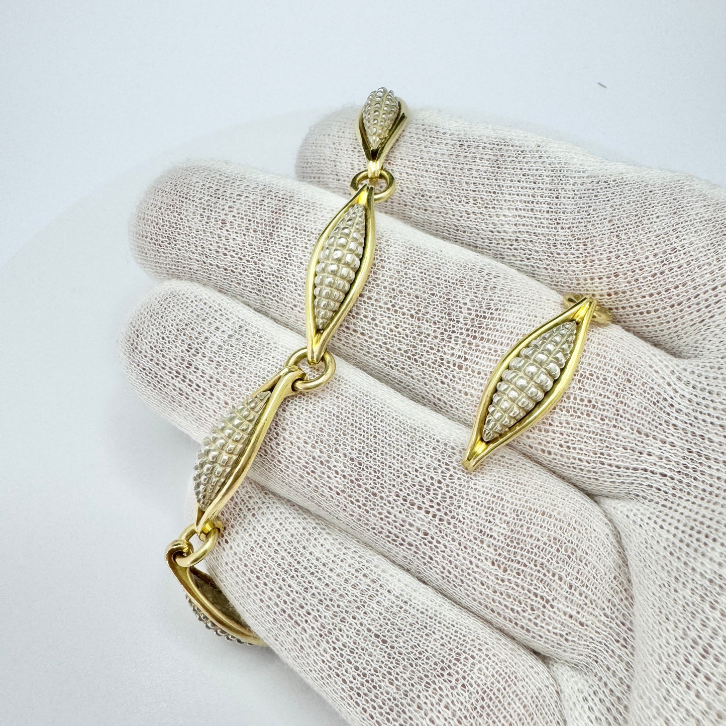 Georg Jensen, Design Lene Munthe. Vintage 18k Gold Silver Bracelet. Design 425B