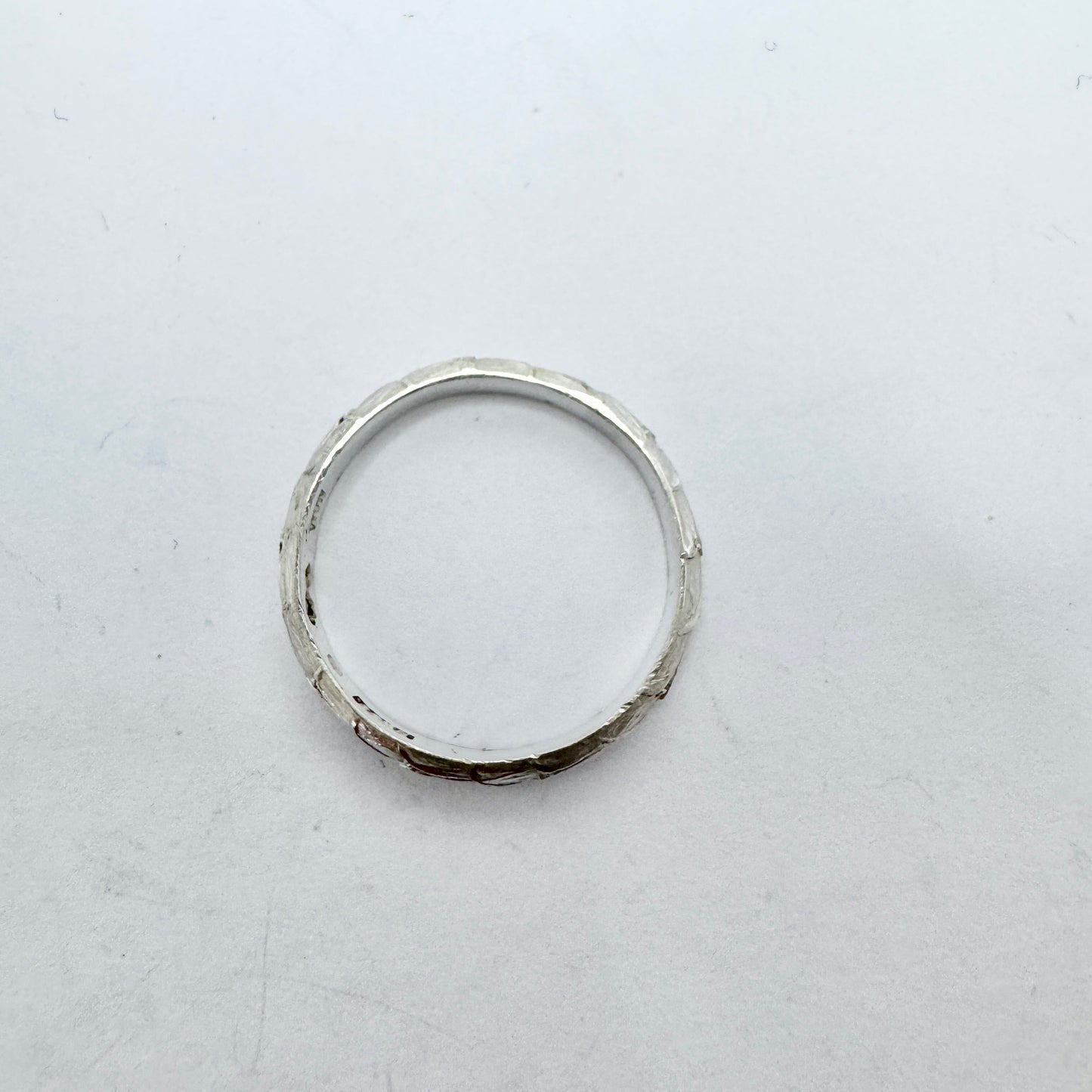 Ekström & Blom, Sweden 1934. Vintage Solid Silver Band Ring.