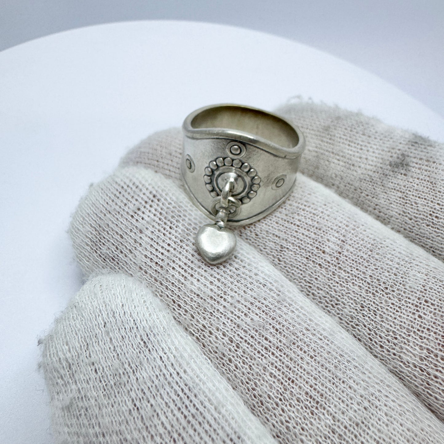 Kalevala Koru, Finland Sterling Silver Heart Charm Ring