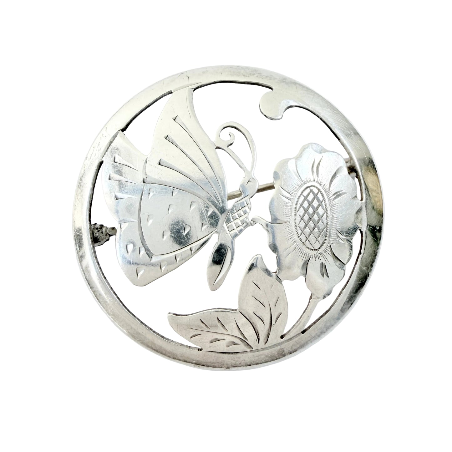 Germany early - mid 1900s. Vintage 900 Silver Butterfly Brooch.