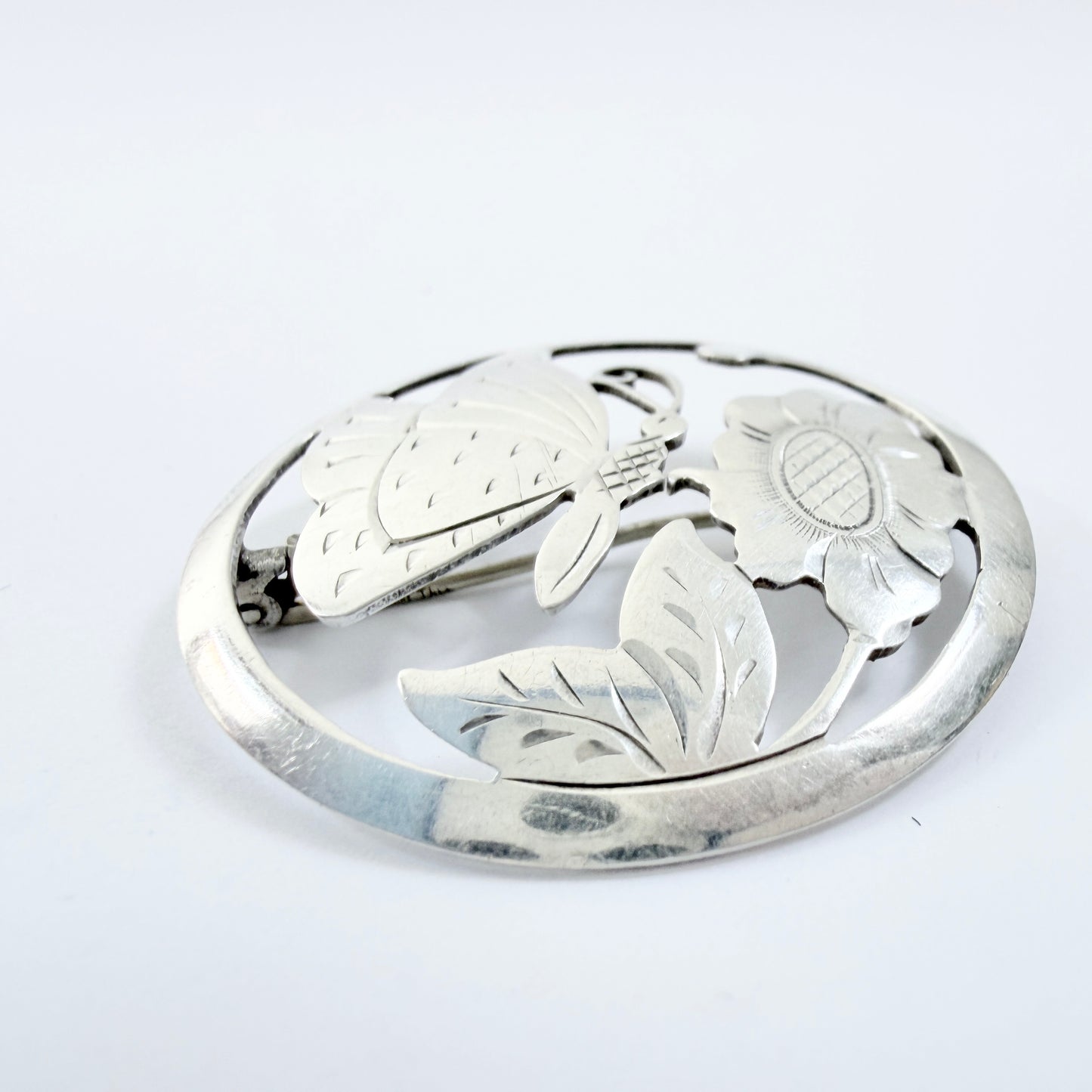 Germany early - mid 1900s. Vintage 900 Silver Butterfly Brooch.