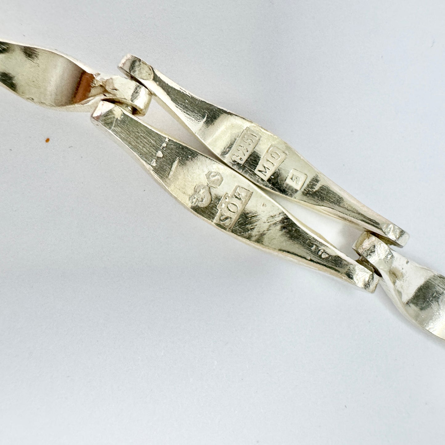 Stina Sökjer-Peters, Sweden 1986. Vintage Sterling Silver Bracelet. Signed.