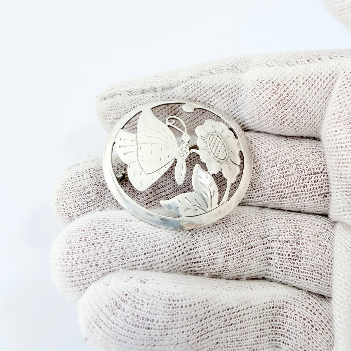 Germany early - mid 1900s. Vintage 900 Silver Butterfly Brooch.