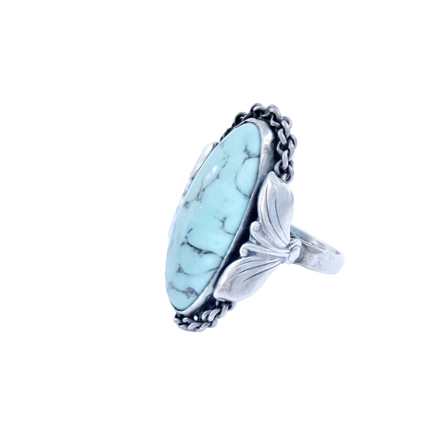 Carl Ove Frydensberg, Denmark. Vintage Solid Silver Turquoise Ring