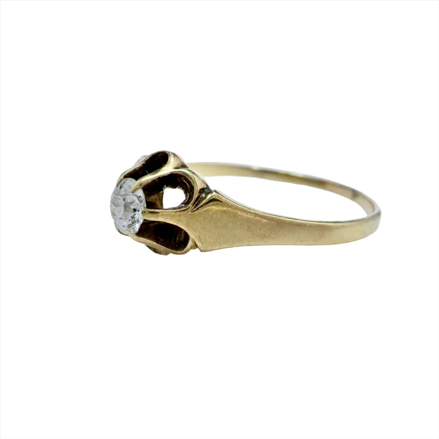 Antique early 1900s 14k Gold 0.17ct Diamond Ring.