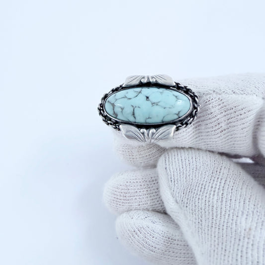 Carl Ove Frydensberg, Denmark. Vintage Solid Silver Turquoise Ring
