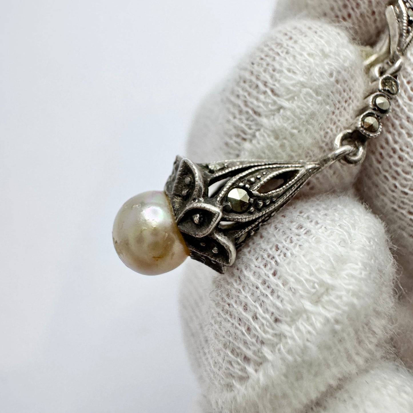 Svedboms, Sweden 1930-40s. Vintage Silver Earrings. Prob. WWII-era.