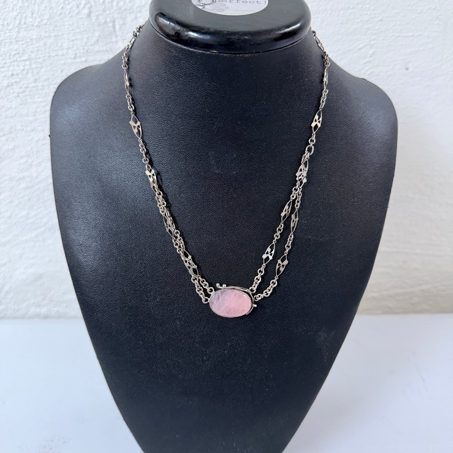 Claes E Giertta, Sweden 1958. Vintage Sterling Silver Rose Quartz Necklace.