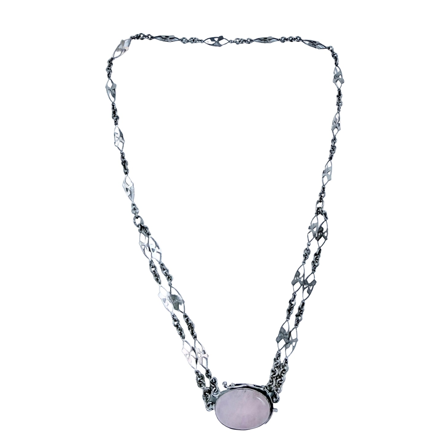 Claes E Giertta, Sweden 1958. Vintage Sterling Silver Rose Quartz Necklace.