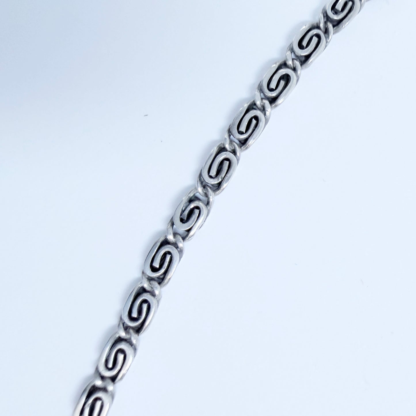 Per Emilson, Sweden 1948. Vintage Solid Silver Pink Glass Pendant Necklace.