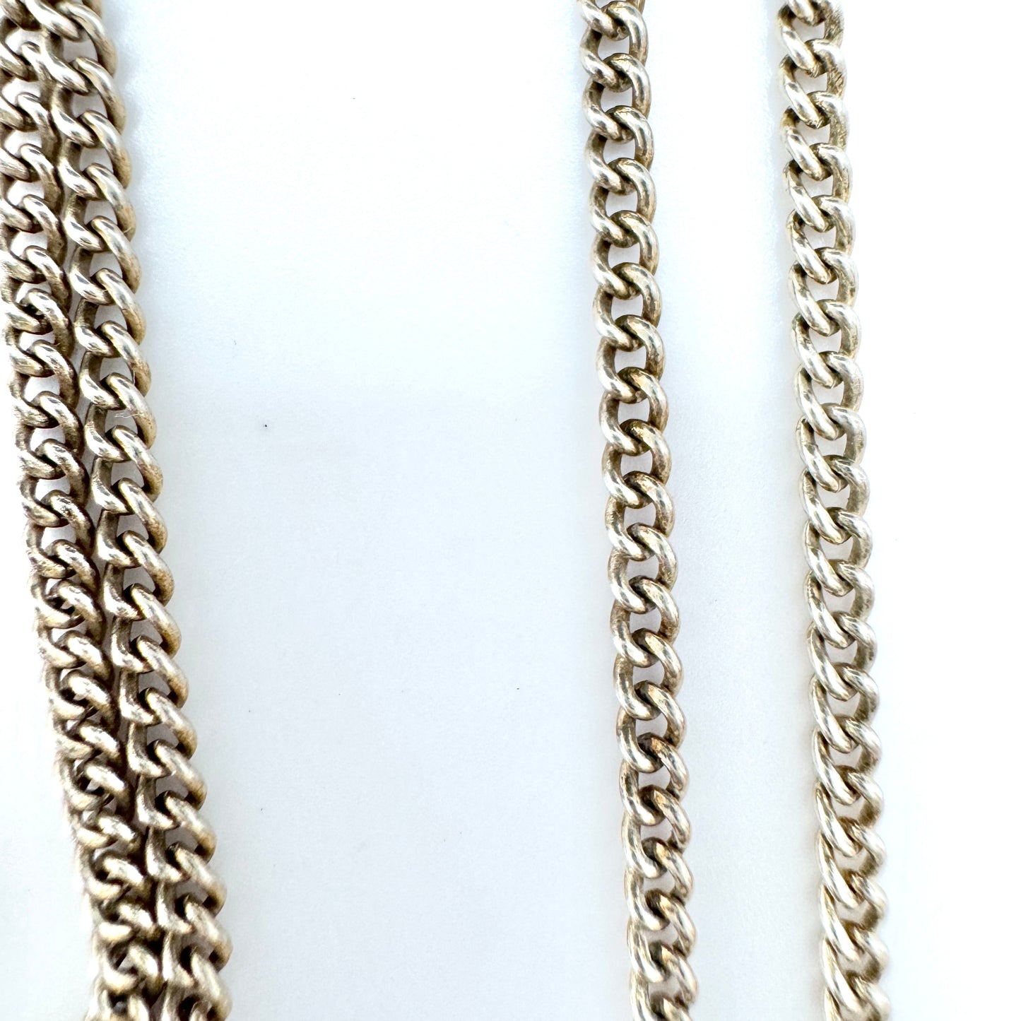 Germany 1930-40s. Solid 835 Silver 24in Chain Necklace.