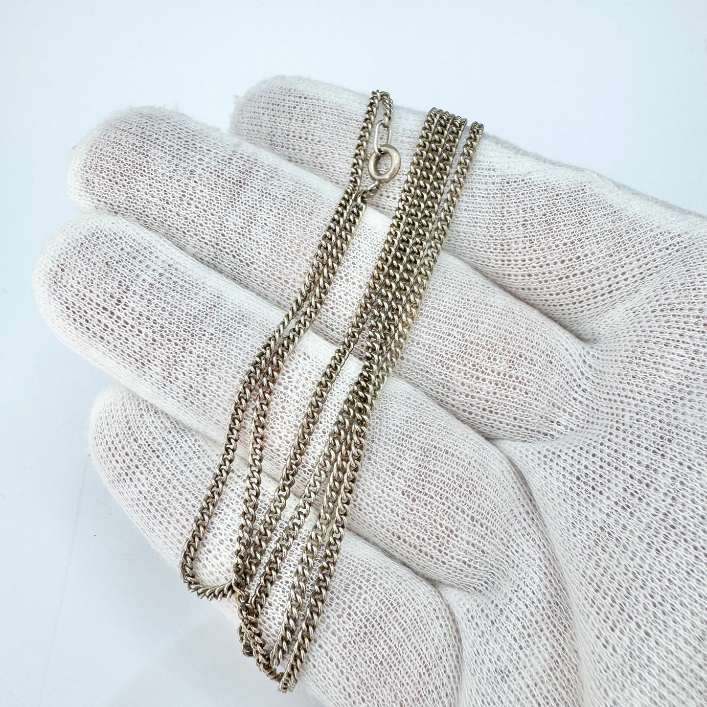 Germany 1930-40s. Solid 835 Silver 24in Chain Necklace.