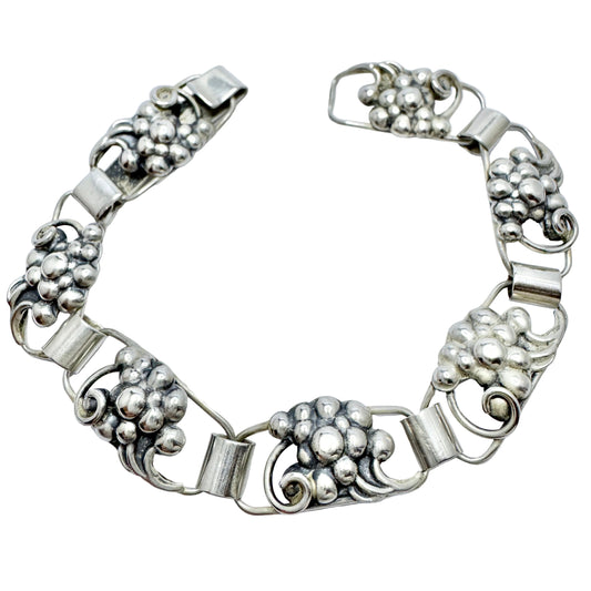 C. Brumberg, Denmark 1940-50s. Vintage Solid Silver Bracelet.