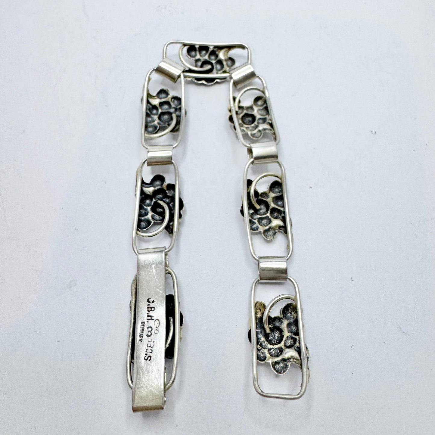 C. Brumberg, Denmark 1940-50s. Vintage Solid Silver Bracelet.
