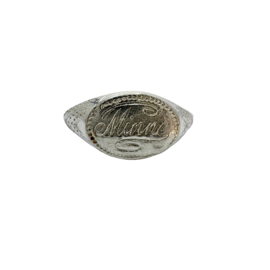 Sweden, early 1900s. Antique Solid Silver Memory Ring