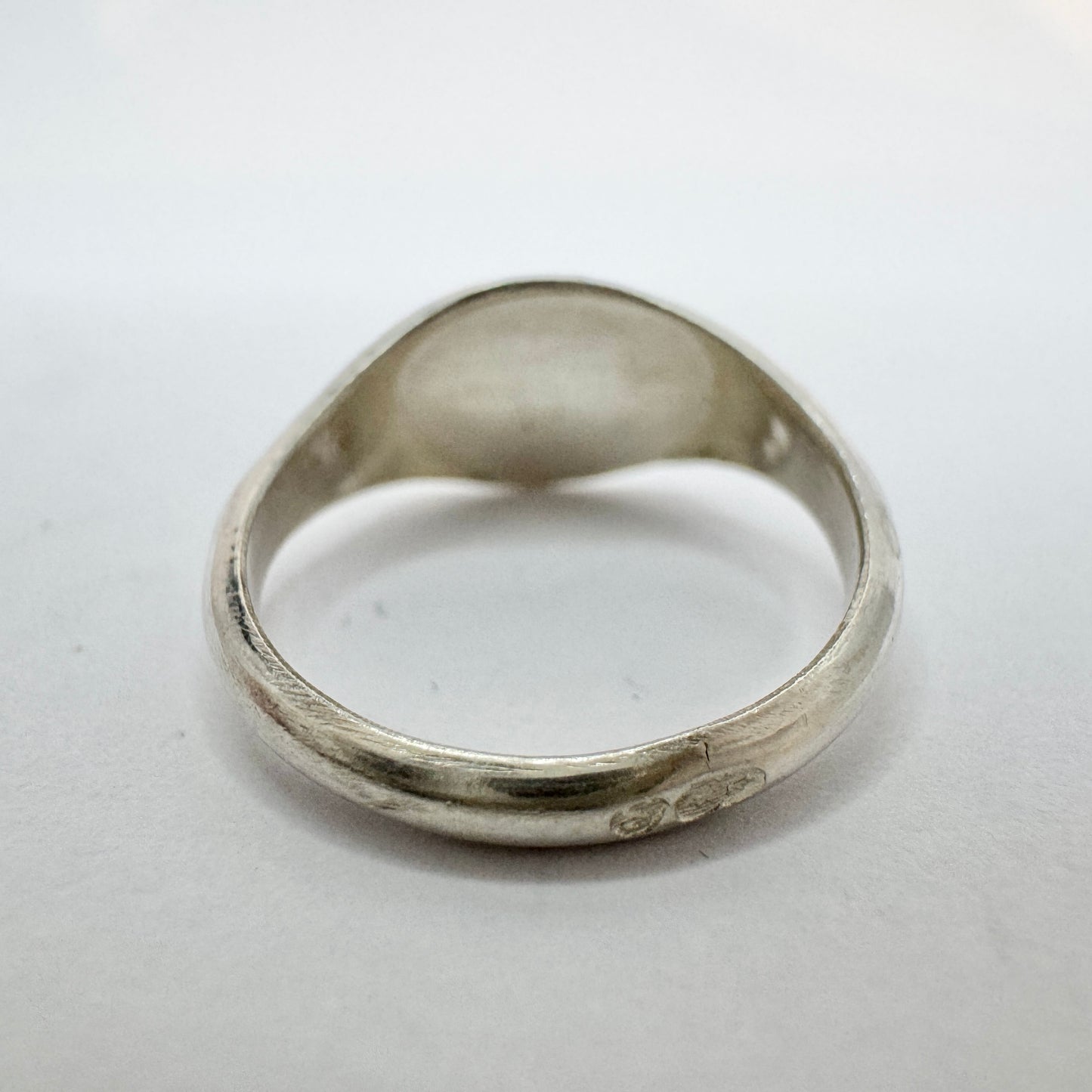 Sweden, early 1900s. Antique Solid Silver Memory Ring