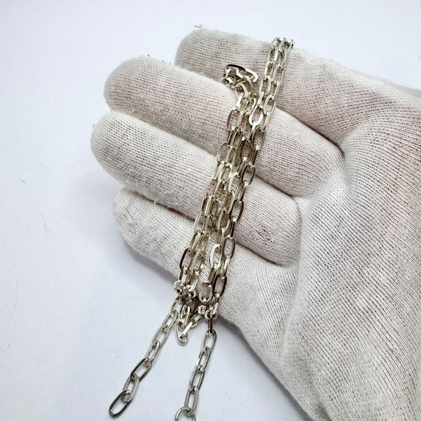 Victor Janson, Sweden. Vintage 61cm Sterling Silver Chain Necklace.