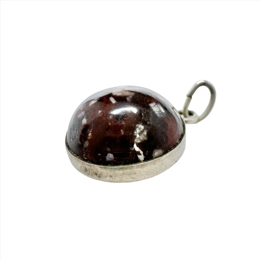 Gustaf Asp, Sweden 1973. Vintage Solid Silver Local Porphyry Pendant.