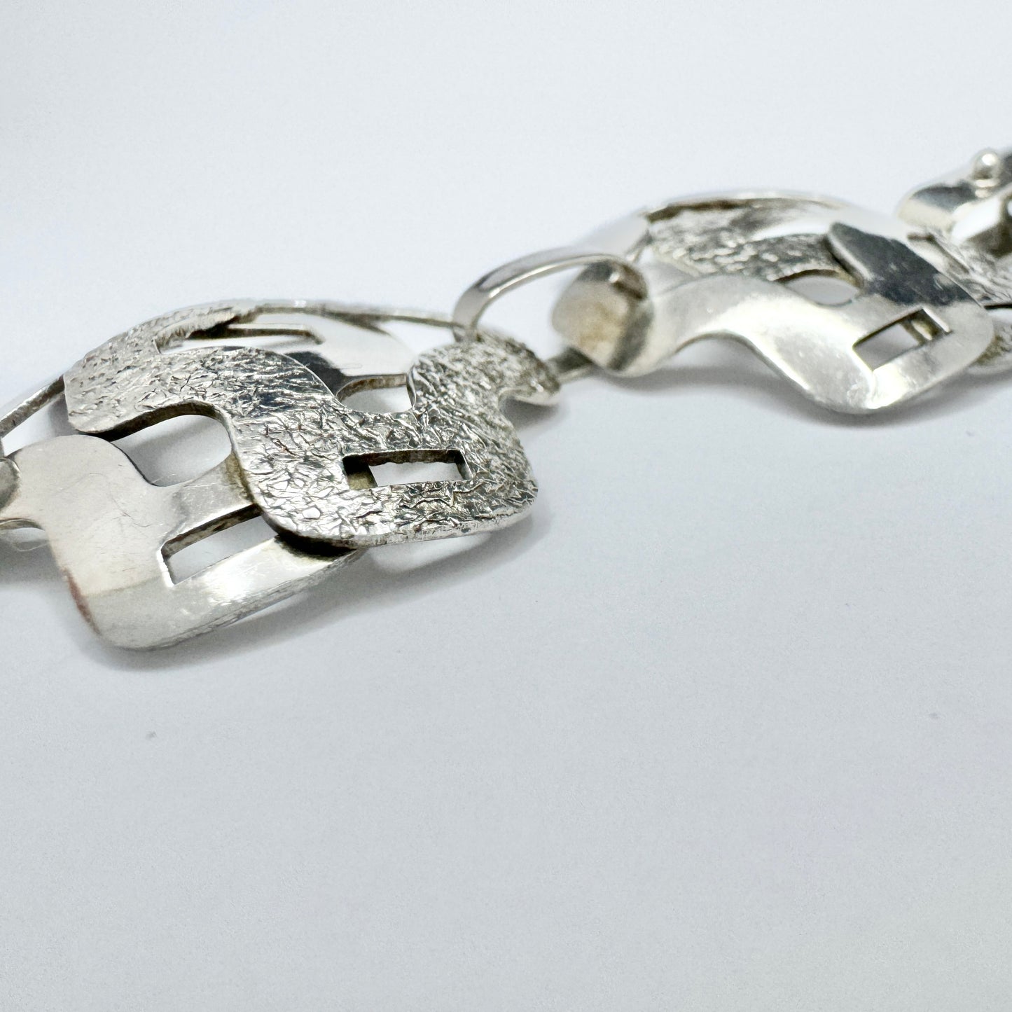 Denmark 1970s. Vintage Solid Silver Large Bracelet.