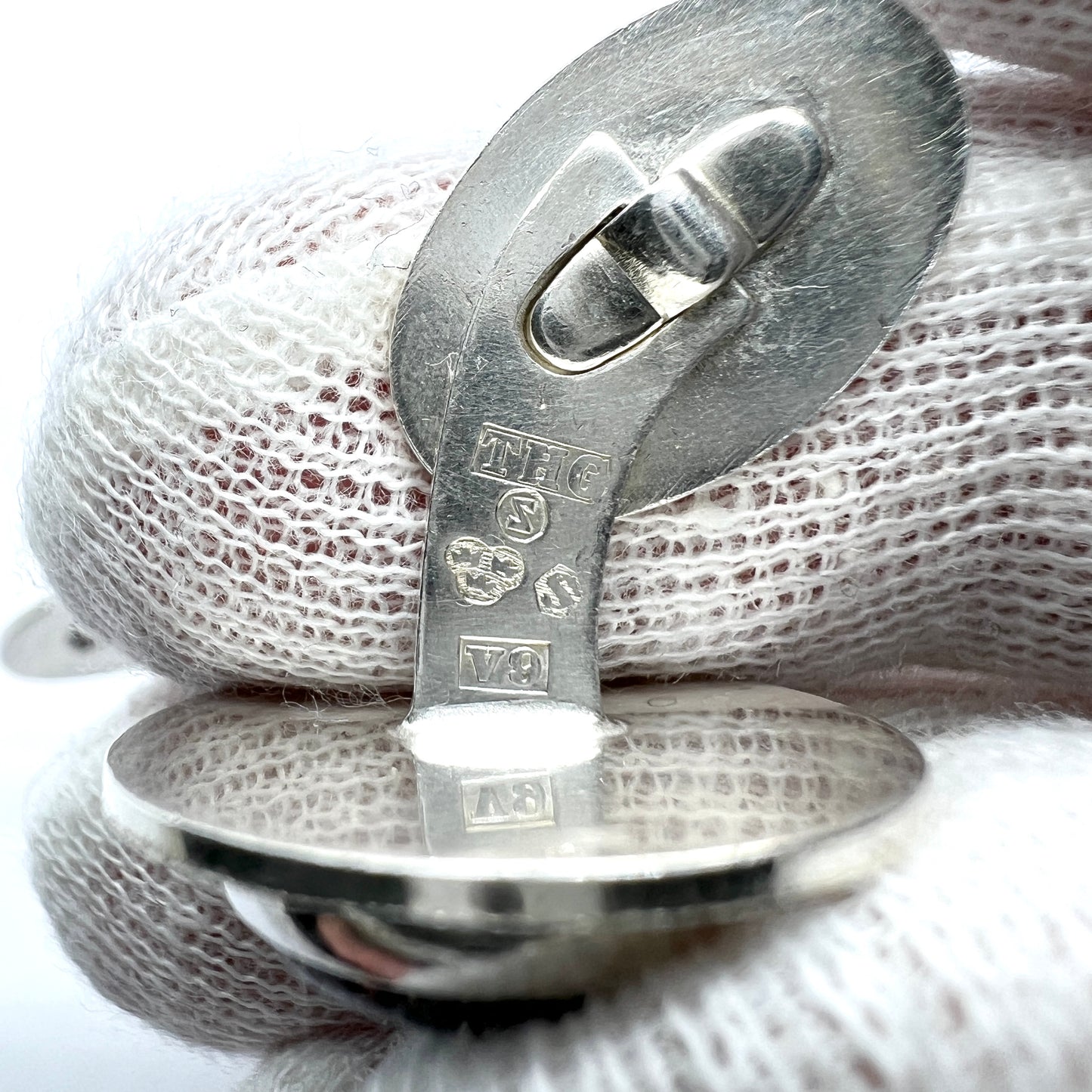 Thomas Danielsson, Sweden 1971. Vintage Sterling Silver Iron Ore Cufflinks.