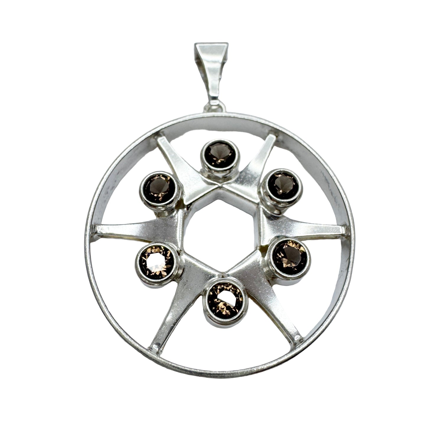 Salovaara, Finland 1970s. Vintage Sterling Silver Quartz Pendant.