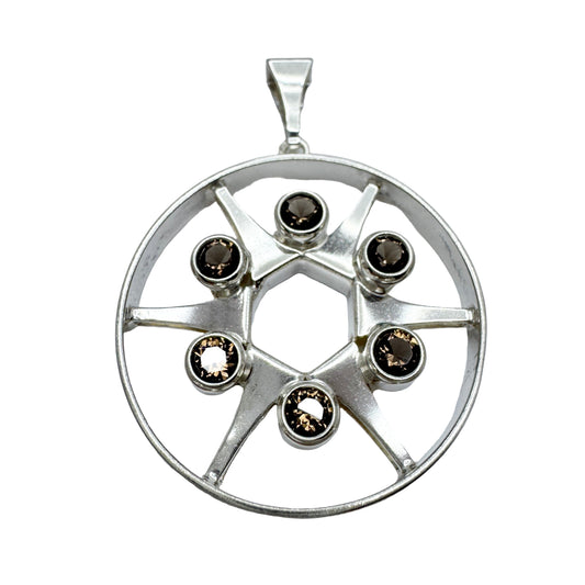 Salovaara, Finland 1970s. Vintage Sterling Silver Quartz Pendant.