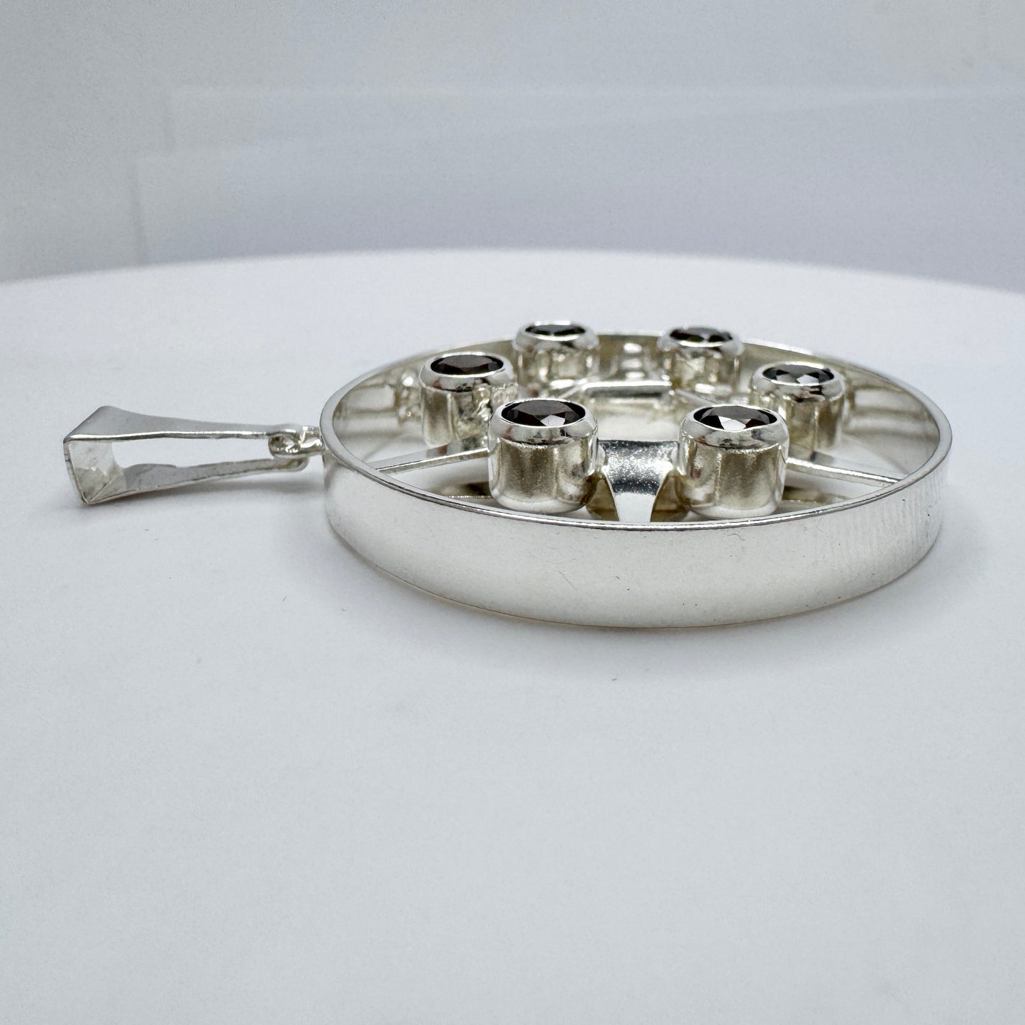 Salovaara, Finland 1970s. Vintage Sterling Silver Quartz Pendant.